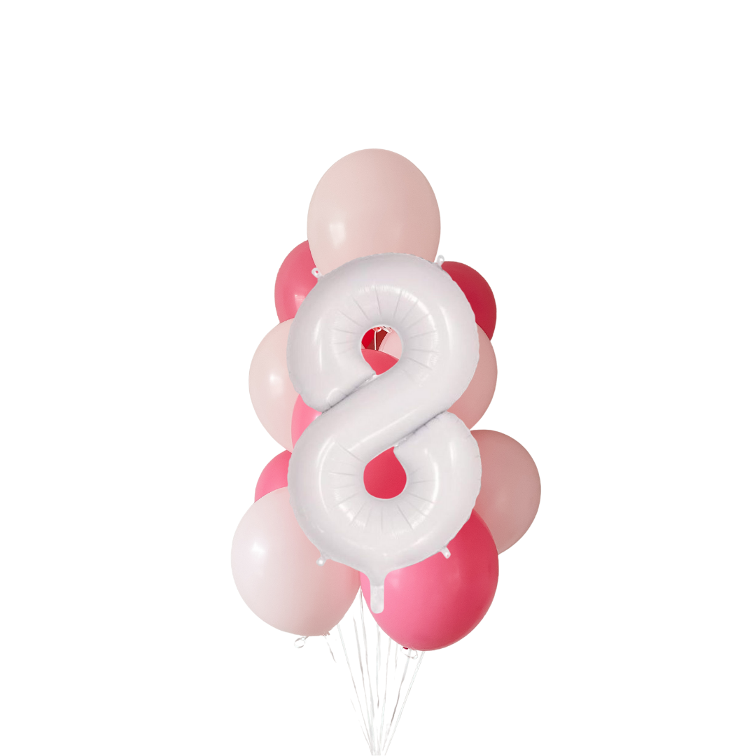 Strawberry Kisses - Number Balloon Cluster Kit
