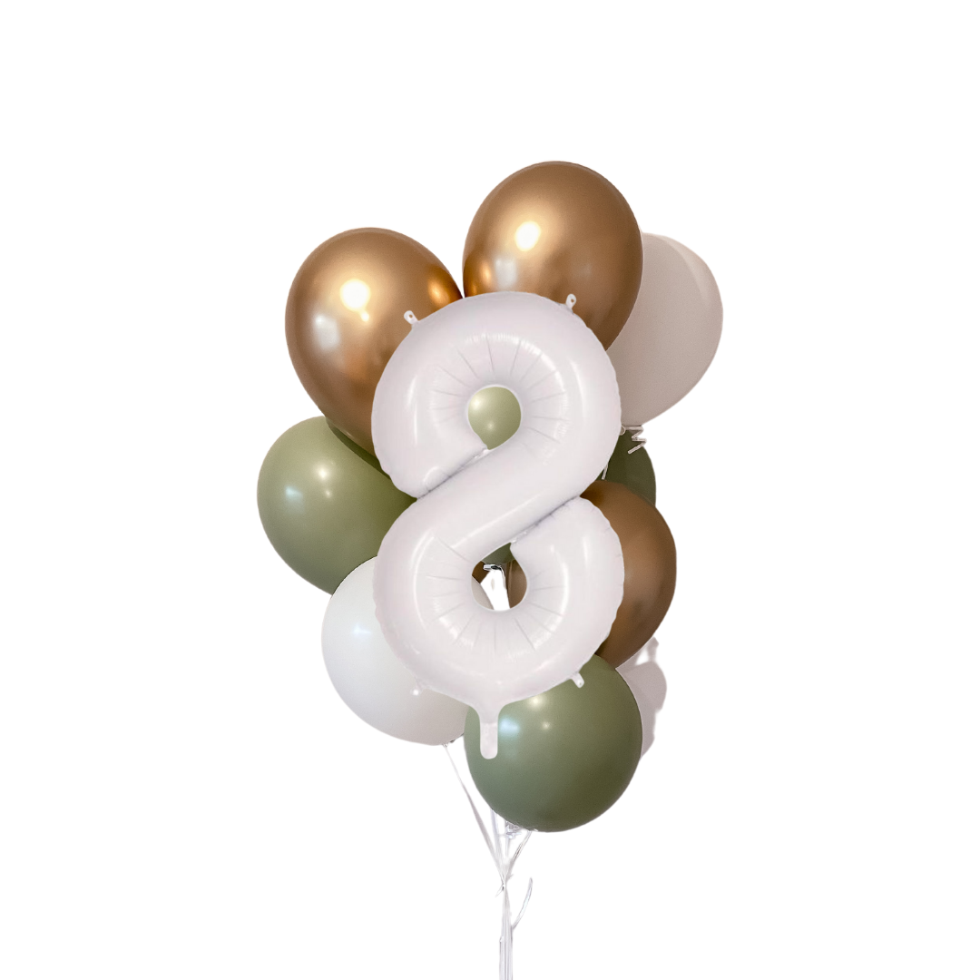 Sage - Number Balloon Cluster Kit